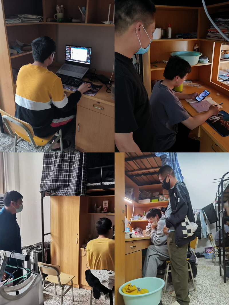 值班老师督促学生认真上网课