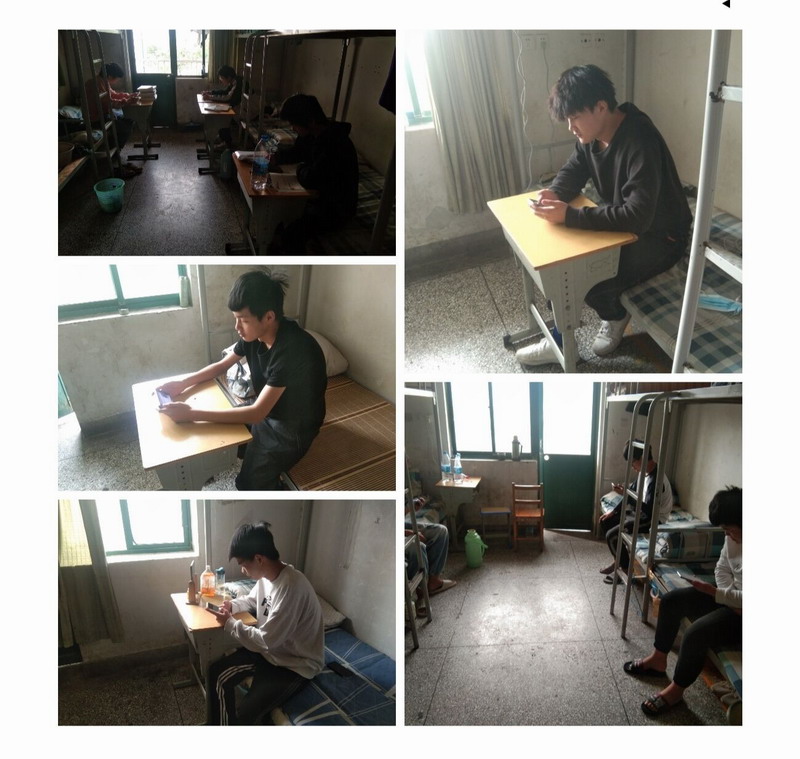 学生认真学习网课